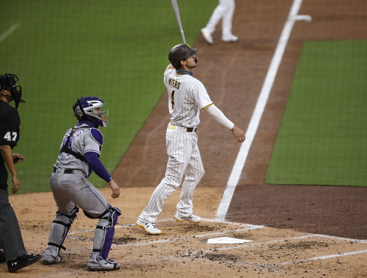 San Diego Padres Wil Myers hits a grand slam in the 1st inning against the Colorado Rockies on Tuesday, Sept. 8, 2020.