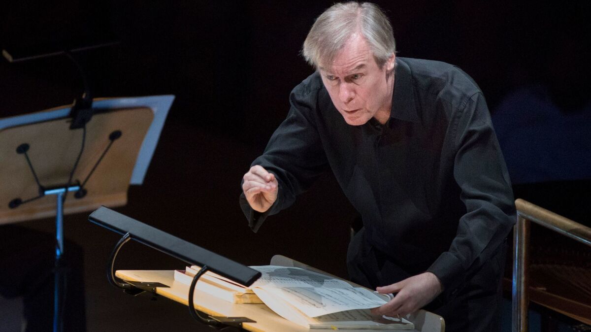 Conductor David Robertson is shown at Walt Disney Concert Hall in 2016.