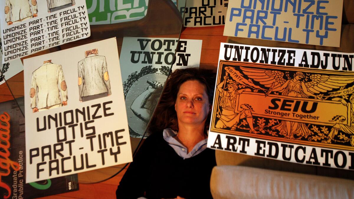 Artist Andrea Bowers, whose work often touches on activist politics, is seen here in 2014.