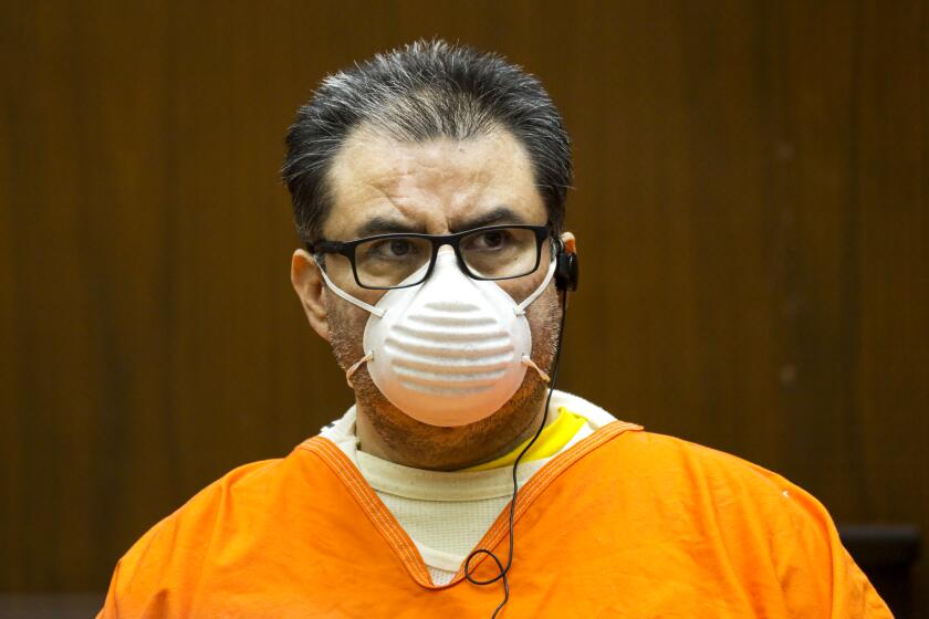 LOS ANGELES, CA -AUGUST05: Naason Joaquin Garcia, the leader of the Guadalajara-based La Luz del Mundo church, at his bail hearing held at Clara Shortridge Foltz Criminal Justice Center on Wednesday, Aug. 5, 2020 in Los Angeles, CA. (Irfan Khan/Los Angeles Times)