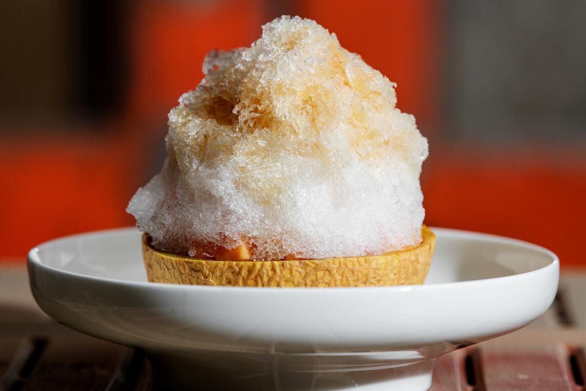 Melon and ginger kakigori from Yess.