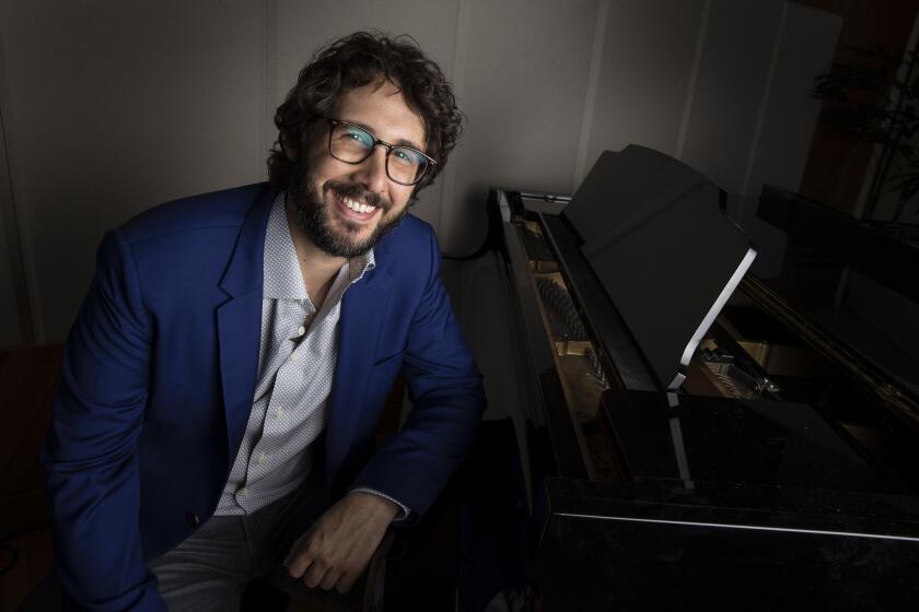 BURBANK, CALIF. -- MONDAY, AUGUST 27, 2018: Singer, songwriter, actor, and record producer Josh Groban photographed at Warner Bros. records in Burbank, Calif., on Aug. 27, 2018. (Brian van der Brug / Los Angeles Times)