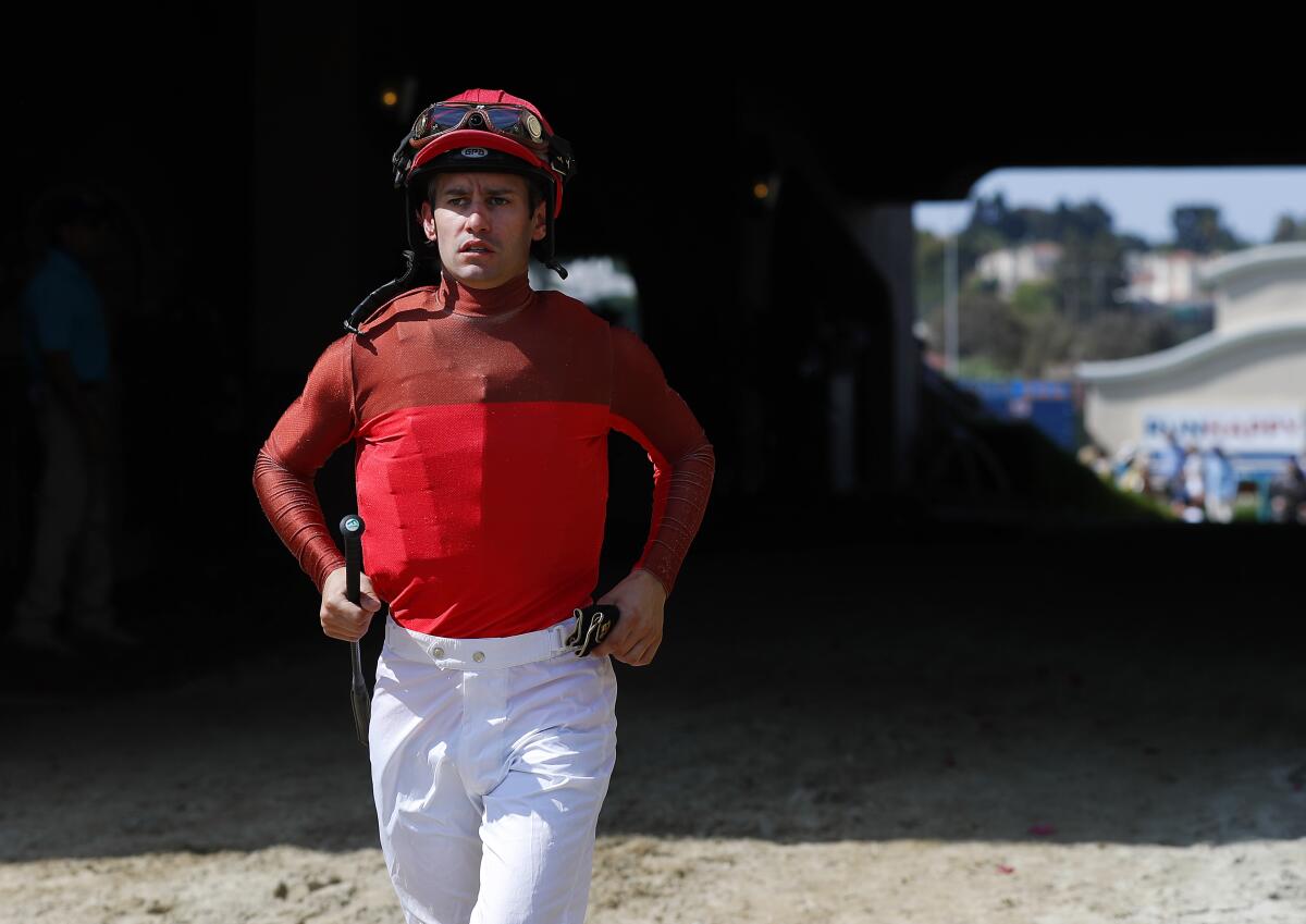 Flavien Prat will return to Del Mar on Sunday after riding in the Haskell Invitational in New Jersey on Saturday