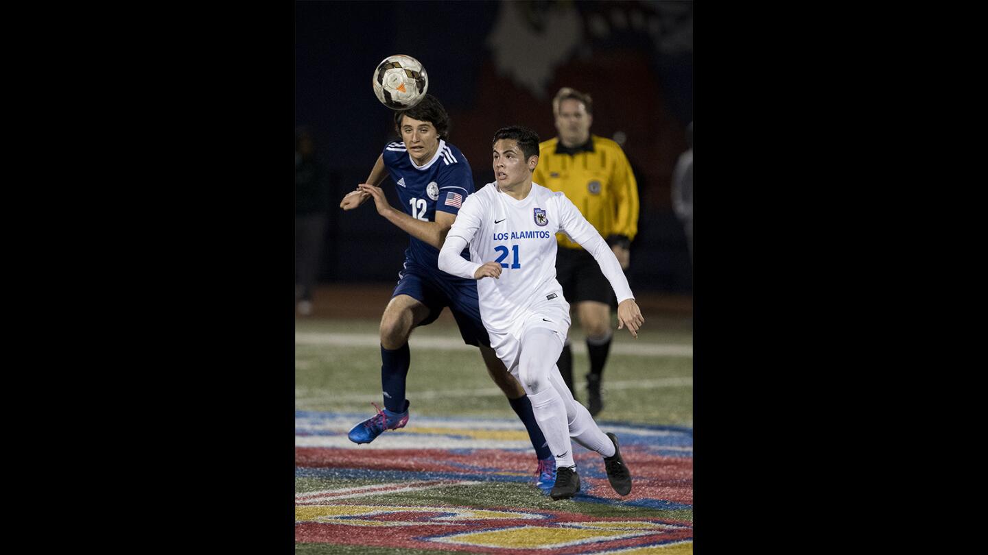 Newport Harbor vs. Los Alamitos in a boys' soccer game