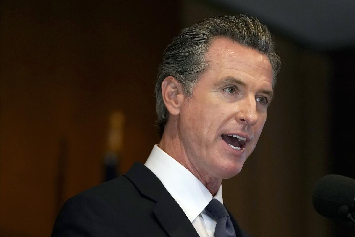 Gov. Gavin Newsom speaks in San Francisco, Calif., on Sept. 14, 2021.