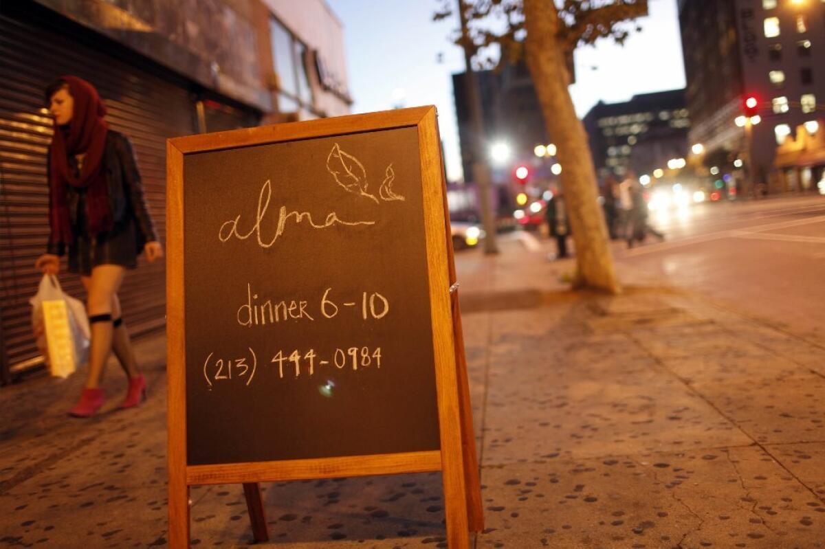 Starting Nov. 29, Alma downtown will offer a five-course menu for $65 and a longer tasting menu for $110.