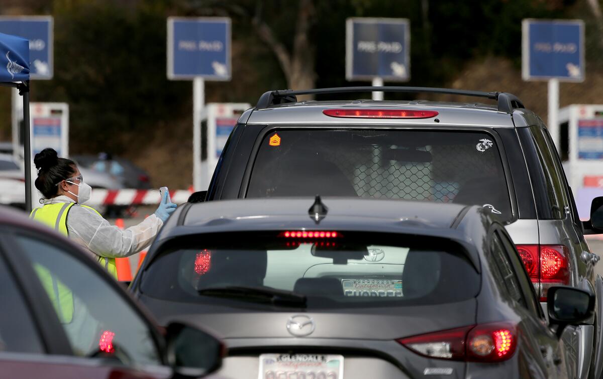 Cars in a line.