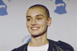 Sinead O'Connor has died at 56. She is shown at the 31st Annual Grammy Awards L.A. Feb. 22, 1989. 