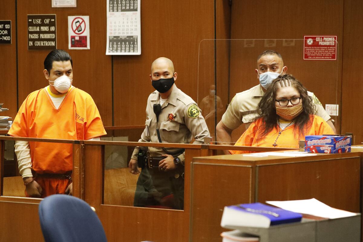 Jose Cuatro Jr. and Ursula Juarez in the courtroom
