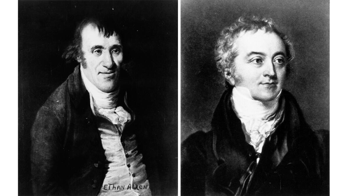 The book "Nature's God" focuses on Ethan Allen, left, and Thomas Young, two notable revolutionaries who were outspoken deists. In the book, deism is considered to be what philosophically drove the American Revolution.