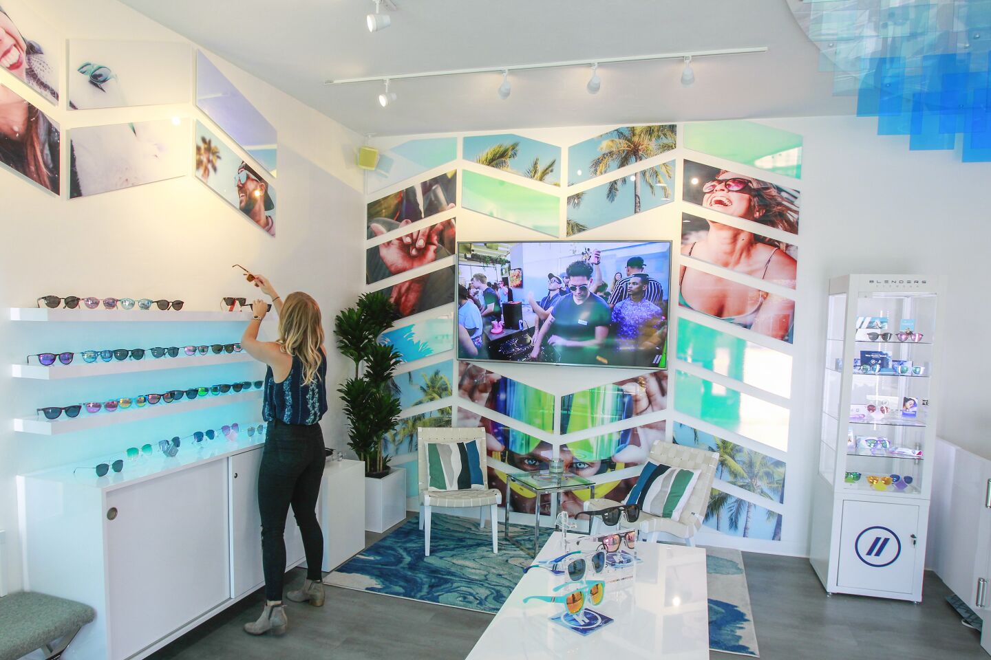 Retail operations manager Karisa Darrow works in the Blenders Eyewear showroom.