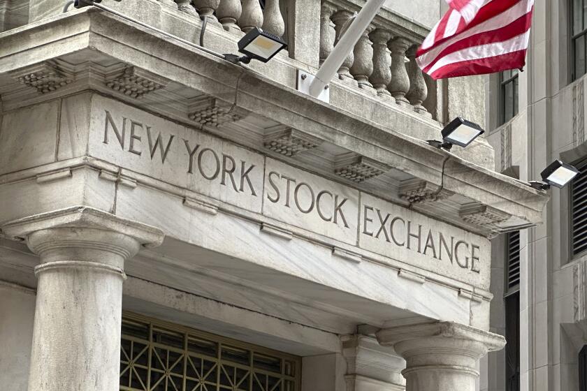 FILE - An entrance to the New York Stock Exchange is shown on June 26, 2024, in New York. Shares have fallen in most world markets on Thursday, June 27, 2024, ahead of a key U.S. inflation report due Friday. (AP Photo/Peter Morgan, File)