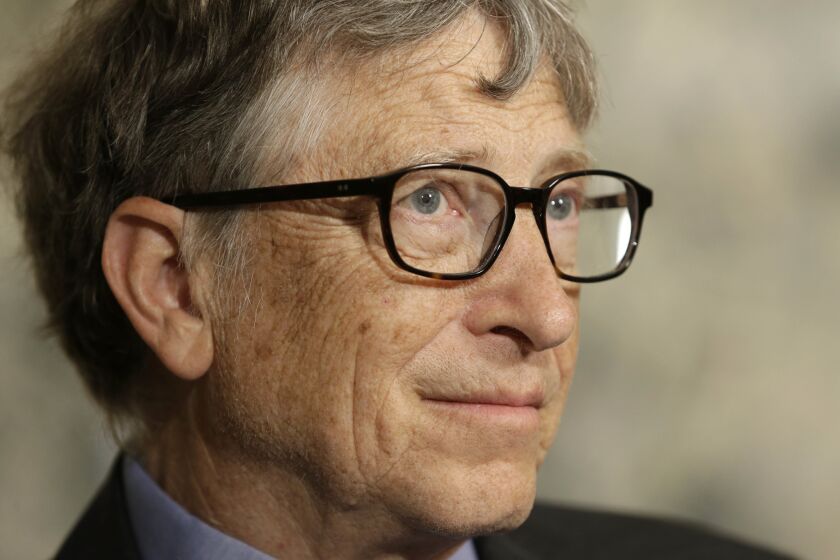 Microsoft cofounder Bill Gates speaks in New York on Monday.