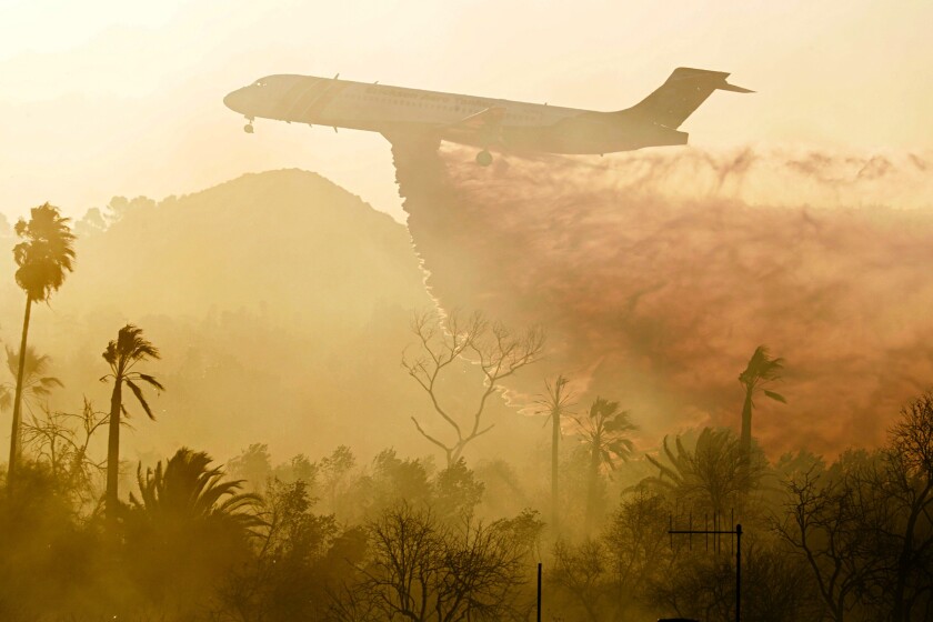 Air drop on a wildfire