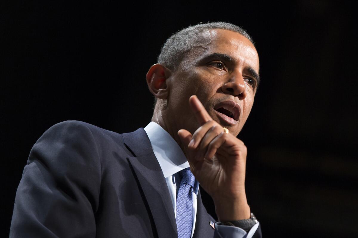 President Obama speaks at Northwestern University in Evanston, Ill., on Oct. 2.