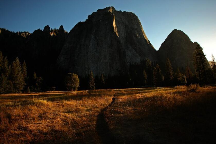 In her first major speech, new Interior Secretary Sally Jewell criticized the National Park Service for closing cherished monuments during the partial government shutdown. Above, a path leads to Middle Cathedral rock at Yosemite National Park.
