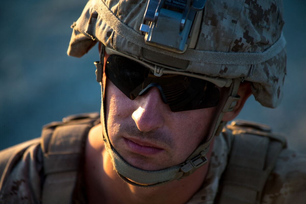 U.S. Marine Corps 1st Lt. Thomas MacAleese during training on Camp Pendleton on July 10, 2020.