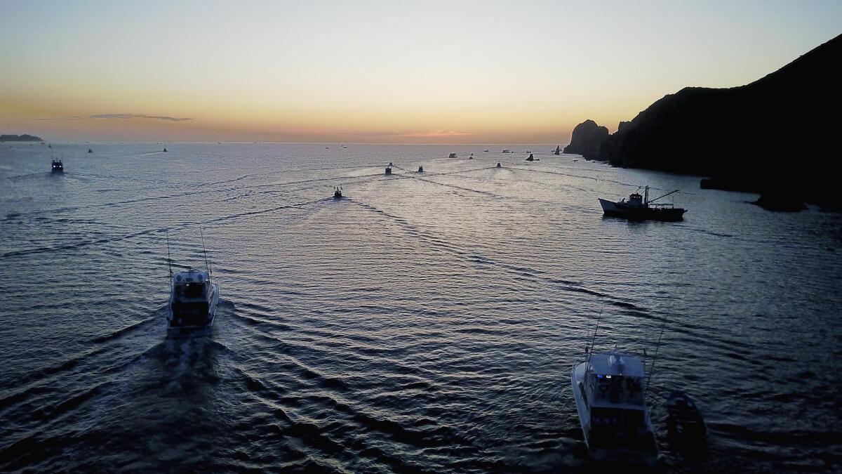 Boats head out of Cabo San Lucas, Baja California Sur, Mexico in this 2019 file photo.