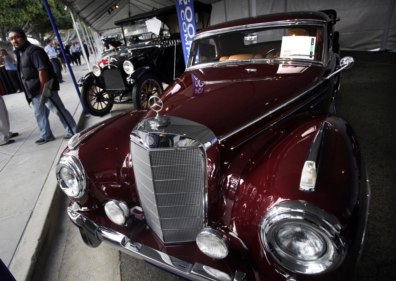 A 1956 Mercedes 300 SC coupe at the Motor Press Guild historic vehicle display at the L.A. Auto Show.