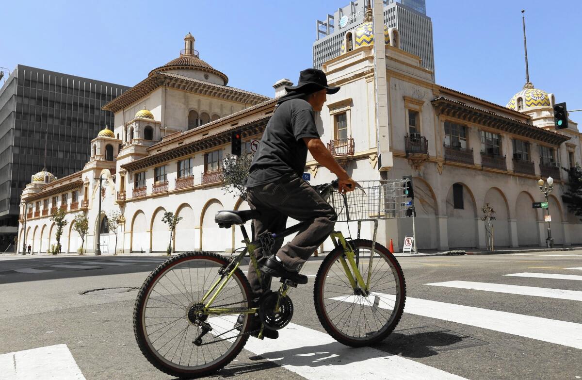 The Herald Examiner building on South Broadway at 11th street in downtown Los Angeles was commissioned by publisher William Randolph Hearst in the early 1900s and designed by Julia Morgan, who later designed Hearst Castle. The vacant building will be turned into creative office space and mixed use.