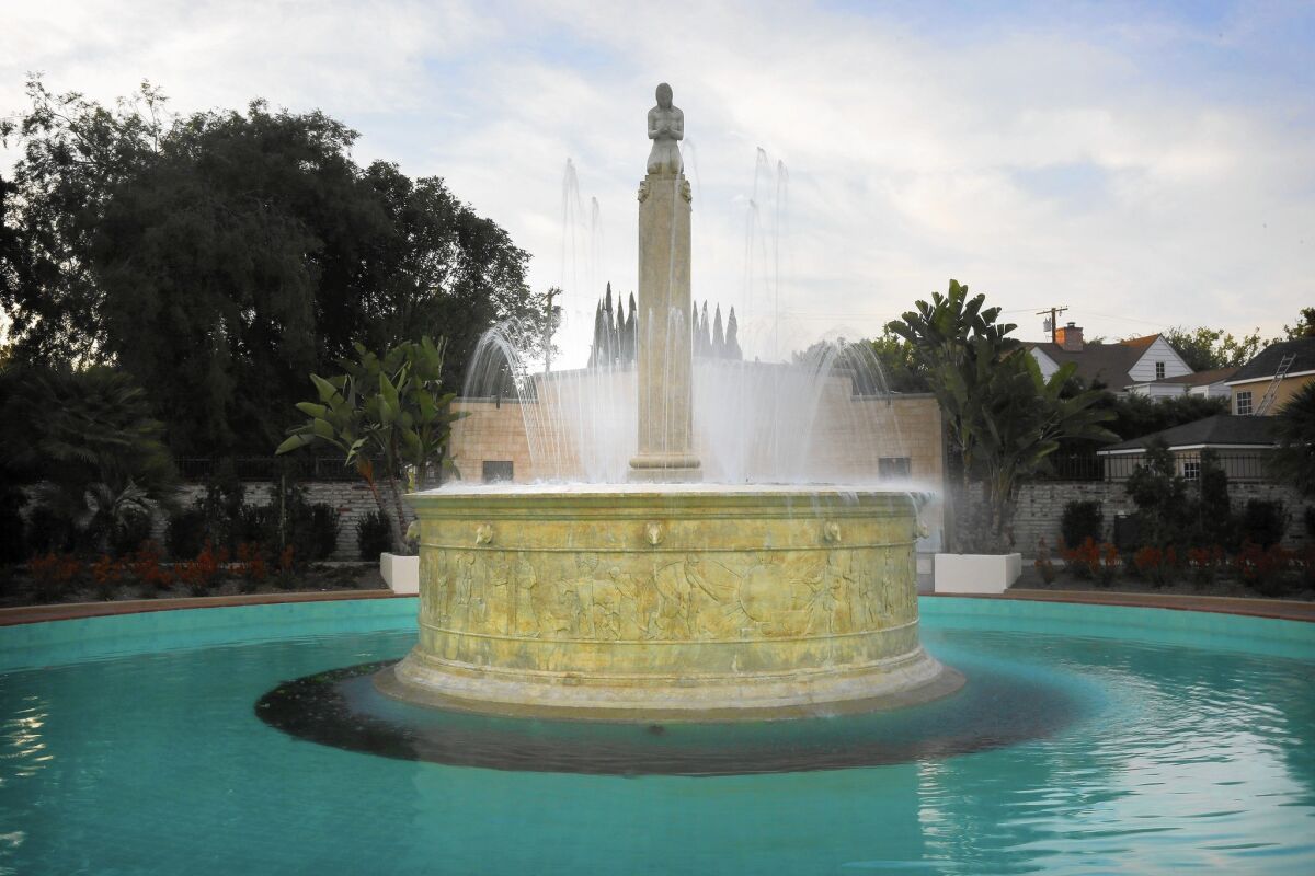 Beverly Hills' renovated Electric Fountain was dedicated Tuesday.