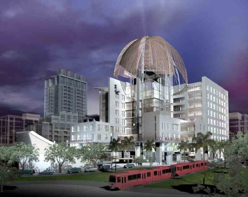 Artist's rendering shows the San Diego Central Library. Courtesy