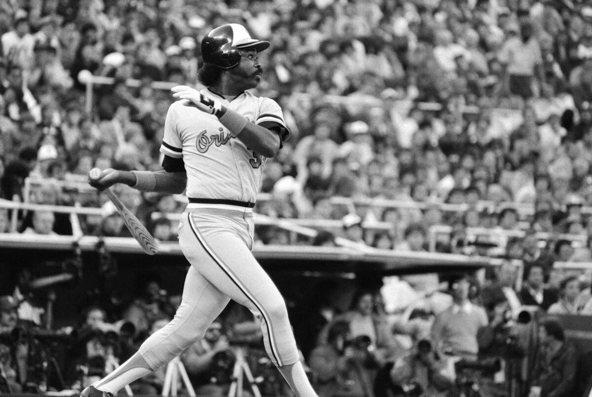 Baltimore Orioles first baseman Eddie Murray in October 1983.