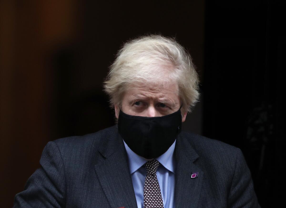 El primer ministro británico Boris Johnson en Londres el 27 de enero del 2021.