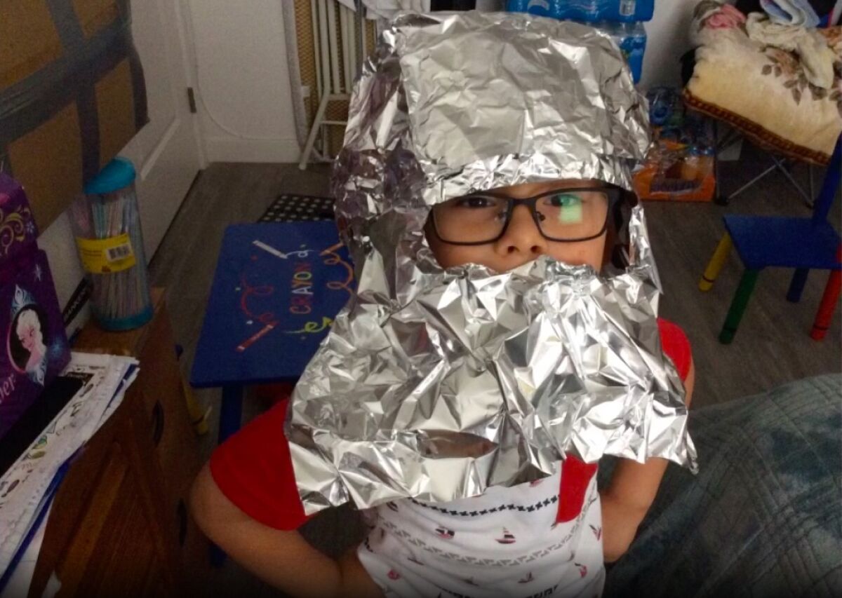 A Capri student gets creative with what he has at home for an assignment submission.