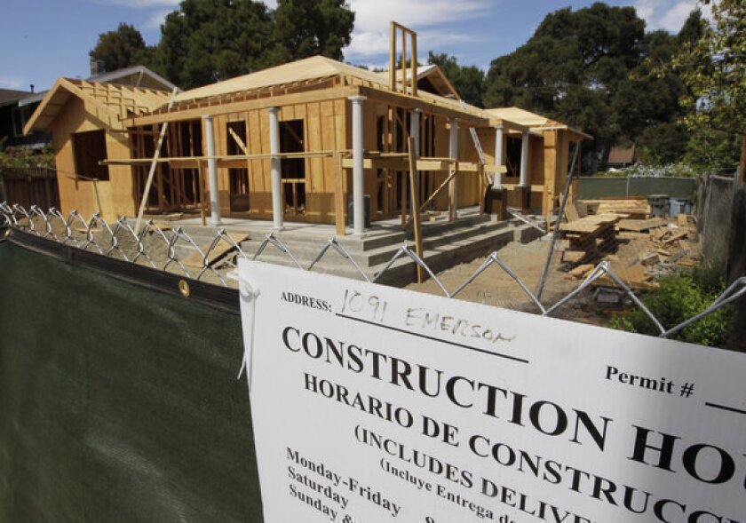 A home under construction in Palo Alto.