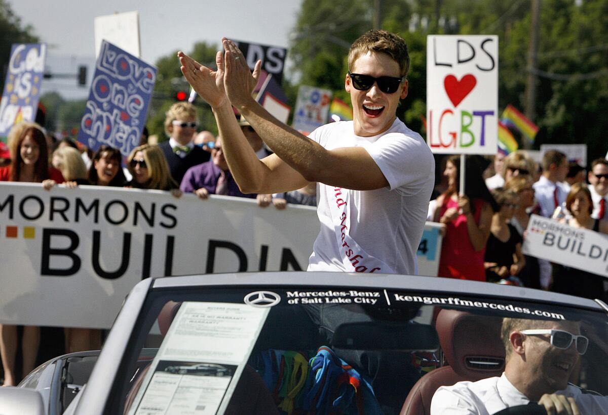 Pasadena City College paid Oscar-winning screenwriter Black $26,000 after it rescinded an invitation to speak at commencement for reasons that struck many as ill considered at best, homophobic at worst. Here, Black leads the 2012 Salt Lake City gay pride parade.