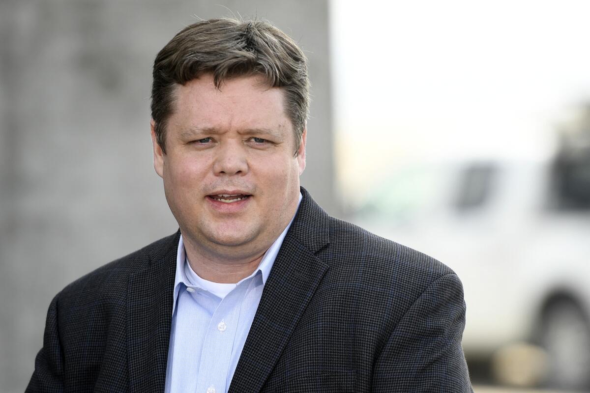 Amplify Energy Chief Executive Officer Martyn Willsher speaks at a news conference