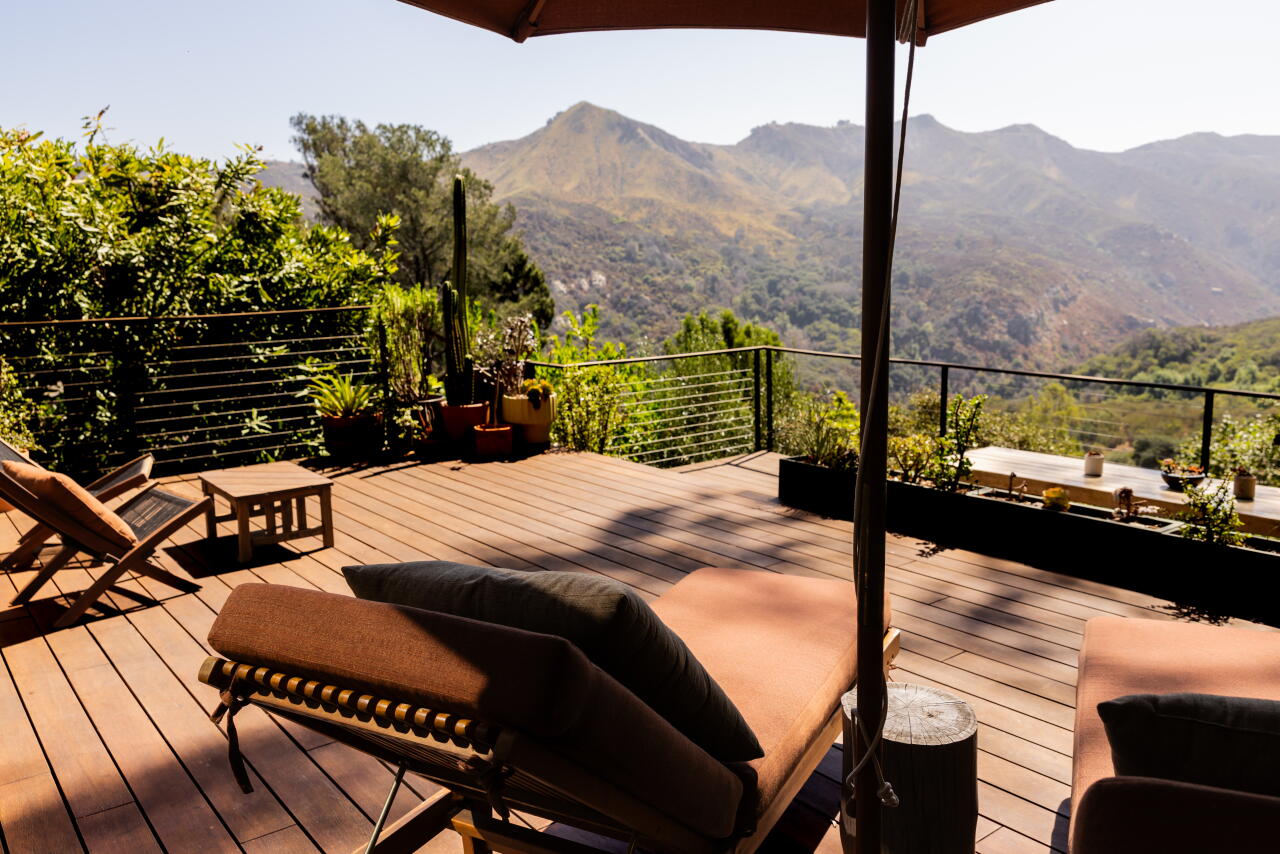 A view from the deck at indie folk musicians Deena Robertson and Austin Bisnow’s home in Topanga