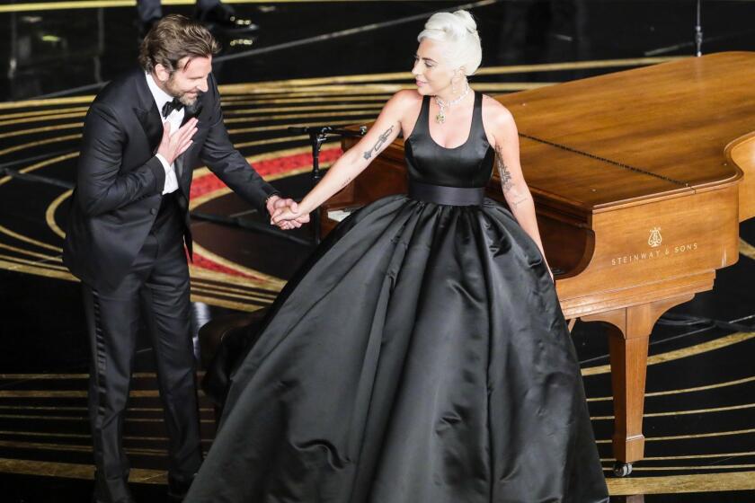 TNS AND WIRE SERVICES OUT. NO SALES. TRONC NEWSPAPERS AND WEBSITES ONLY. HOLLYWOOD, CA ? February 24, 2019 Bradley Cooper and Lady Gaga during the telecast of the 91st Academy Awards on Sunday, February 24, 2019 in the Dolby Theatre at Hollywood & Highland Center in Hollywood, CA. (Robert Gauthier / Los Angeles Times)