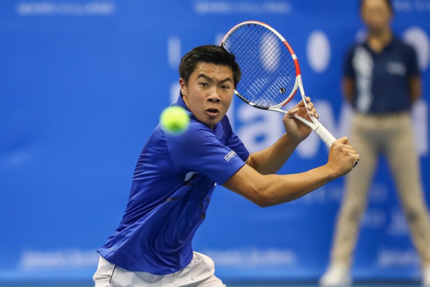 Brandon Nakashima, pictured last month during the finals of the Hawaii Tennis Open against Sam Querrey in Honolulu.