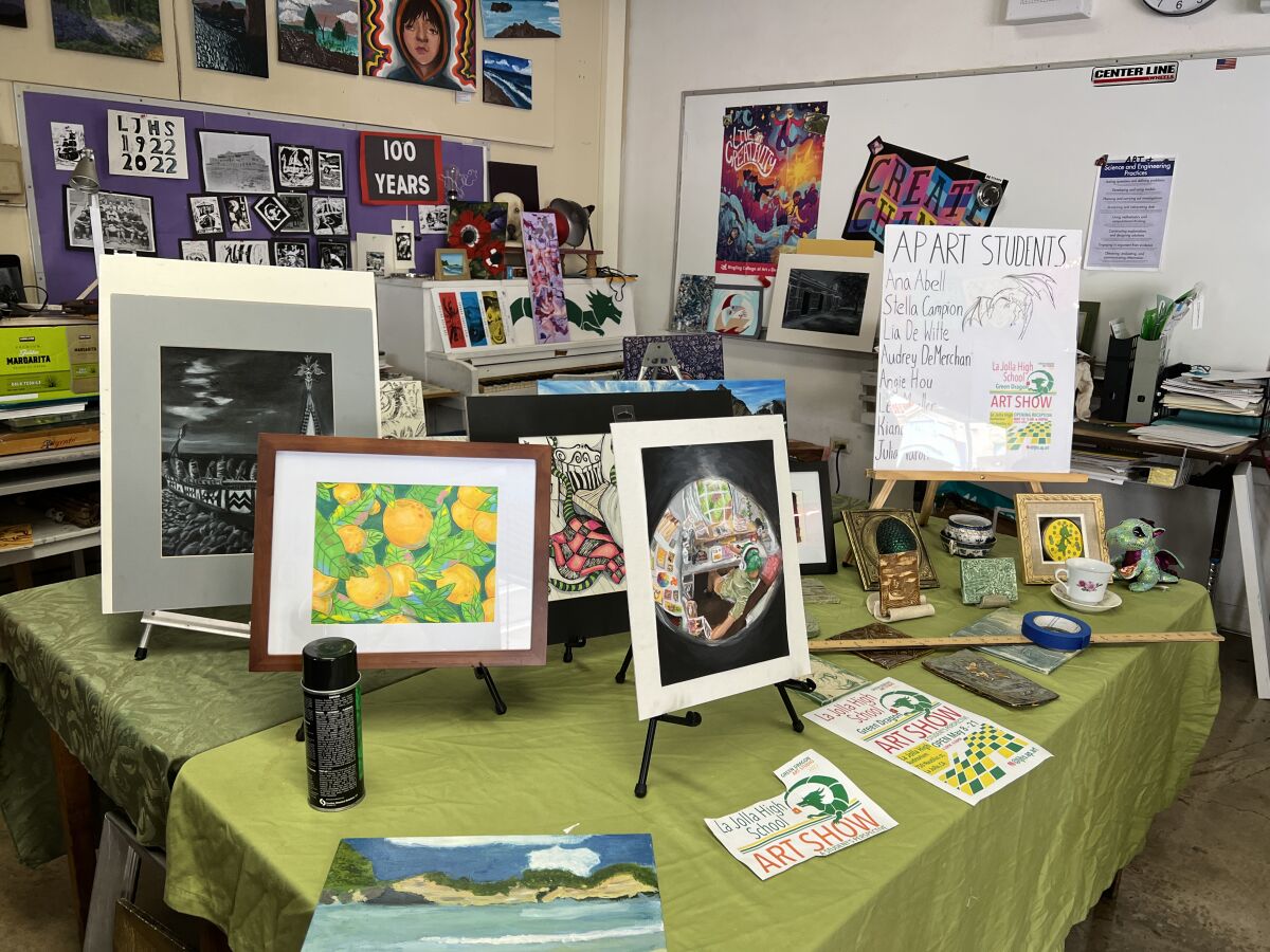 The students' portfolios in the Green Dragon Art Show are individually themed.