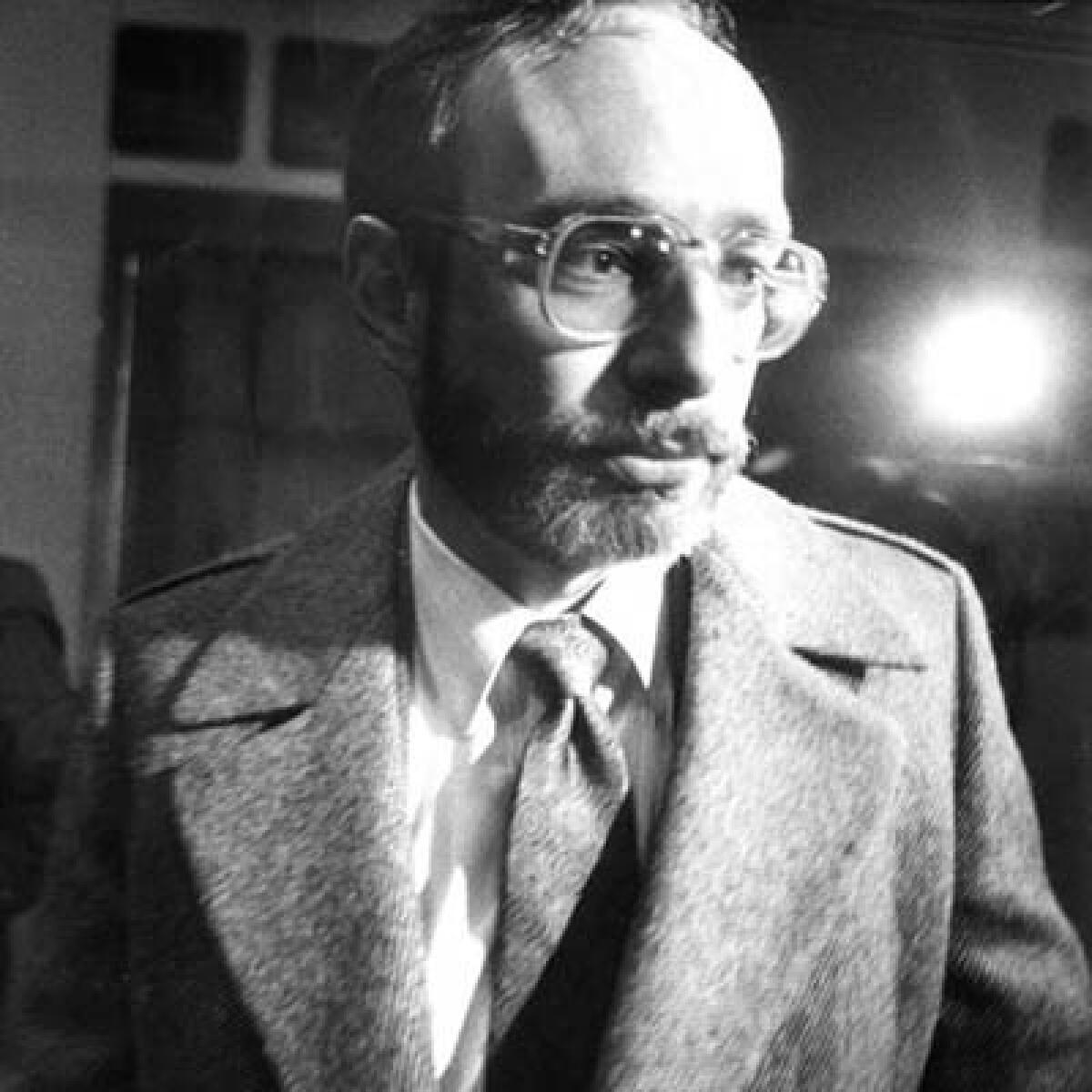 ** FILE ** Dr. Barnett Slepian leaves Amherst town court in this Jan. 3, 1989, file photo. In a November 2002 jailhouse interview with the Buffalo News, anti–abortion militant James Kopp admitted killing Slepian Oct. 23, 1998, because he provided abortions, but maintains he only intended to wound him. Kopp told reporters he picked Slepian's name out of a phone book and decided to make a public confession because he believes his supporters have been misled, and he wants them to know the reasons behindhis actions. (AP Photo/Buffalo News, James P. McCoy)