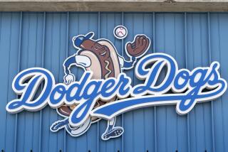 LOS ANGELES, CA - JULY 10: Dodger dog food stand located in the reserve section.