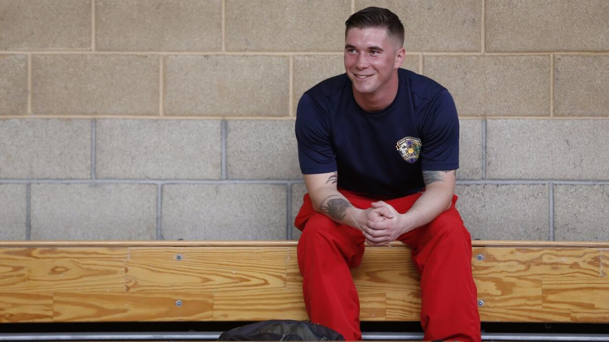 Cpl. Dakota Boyer competed in sitting volleyball and swimming at the Marine Corps Trials at Camp Pendleton this week.