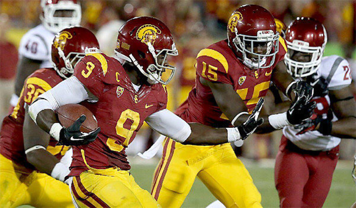 USC wide receiver Marqise Lee was held to 27 yards on seven receptions during the Trojans' 10-7 loss to Washington State on Sept. 7.