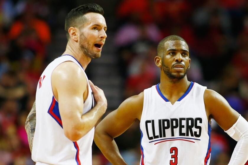 Clippers guards J.J. Redick, left, and Chris Paul are nursing injuries.