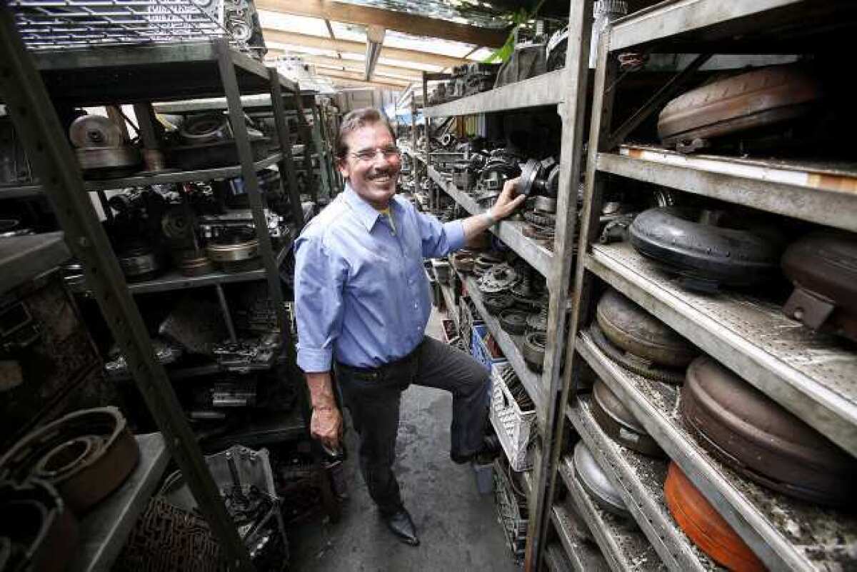 Goorgen Zargarian, owner of Arlen's Transmission Center, at his Burbank shop.