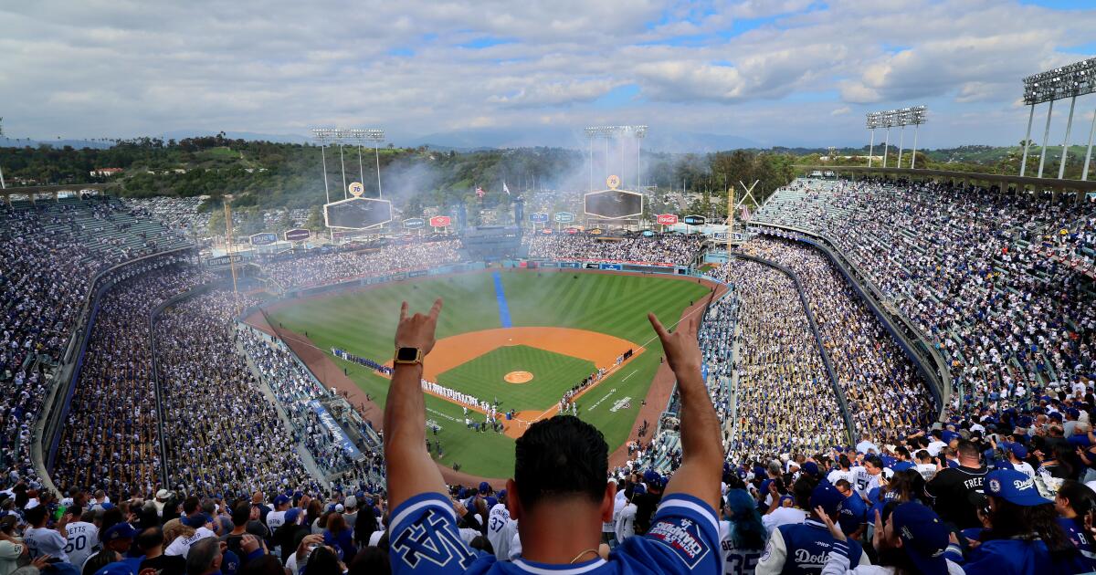 Dodgers honor their past and dominate present in home opener - Los Angeles Times