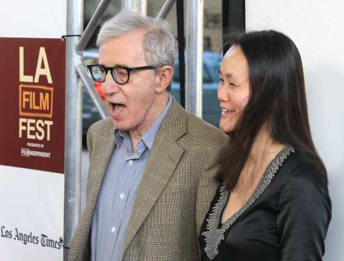 Woody Allen with Soon-Yi Previn at the premiere of "To Rome With Love" at L.A. Live Stadium 14 in Los Angeles last month.