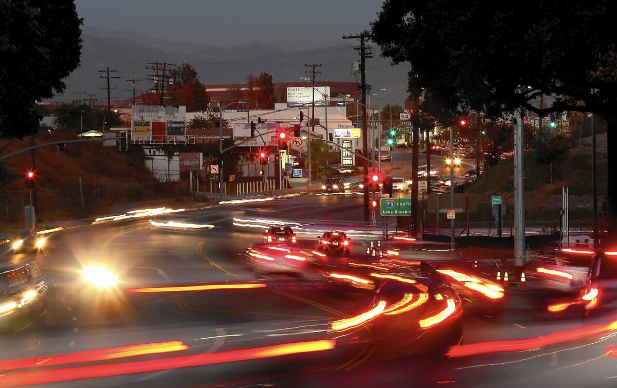 The truncated 710 Freeway dumps traffic into Alhambra. The proposed extension of the freeway was supposed to alleviate the city’s traffic burden.