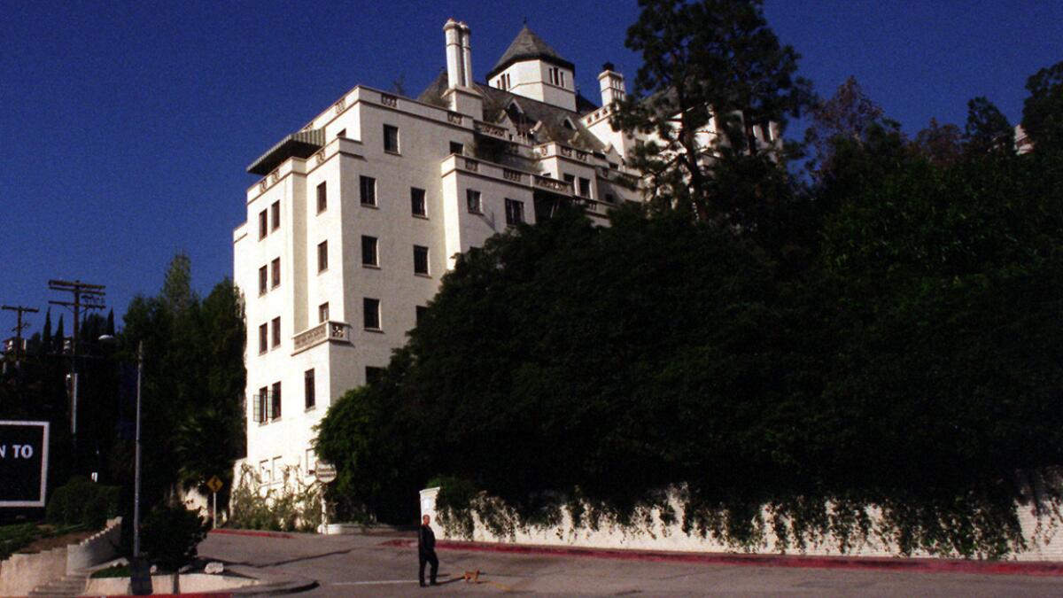 The Chateau Marmont in West Hollywood has a castle-like facade.