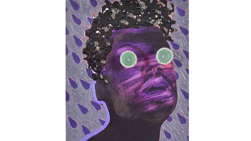 Mixed-media work "Purple Storm" by Devan Shimoyama will be on display in the exhibit "Body Politics," opening Oct. 12 at Glendale's Downtown Public Library.