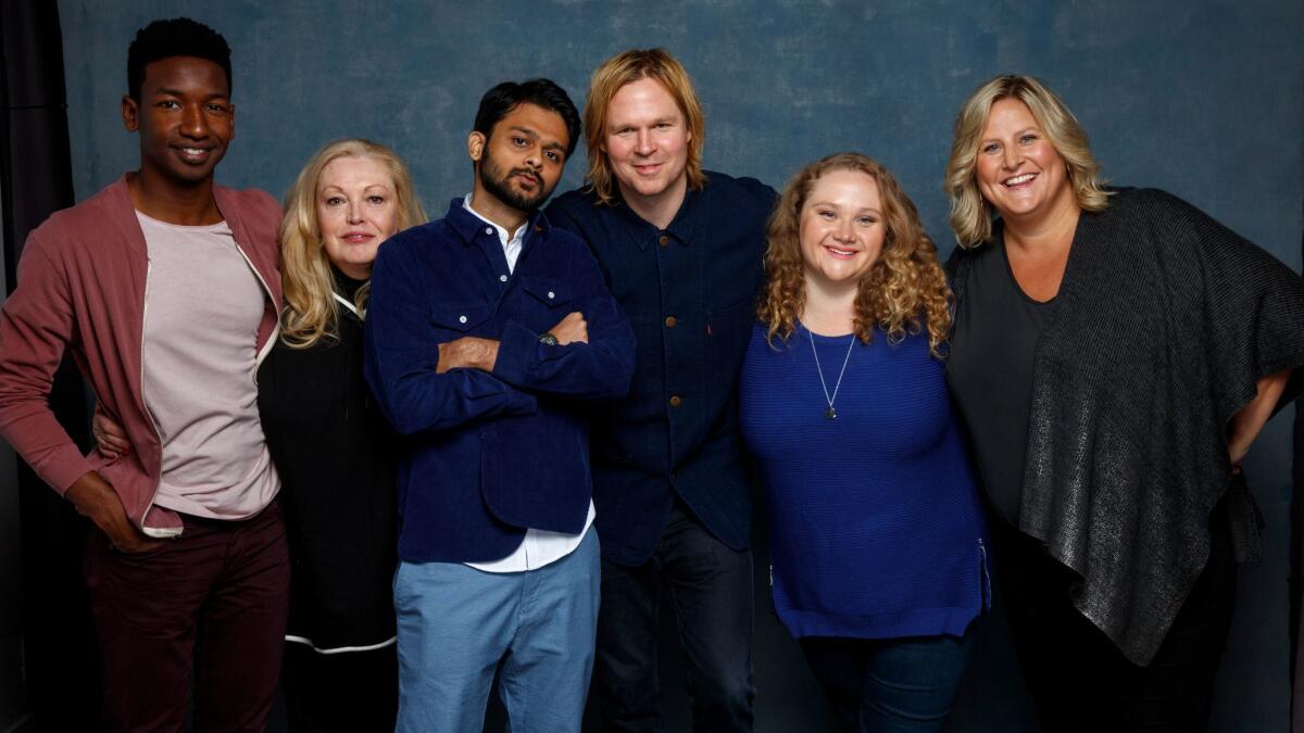 The "Patti Cakes" team, from left: Mamoudou Athie, from left, Cathy Moriarty, Siddharth Dhananjay, writer-director Geremy Jasper, Danielle Macdonald and Bridget Everett.