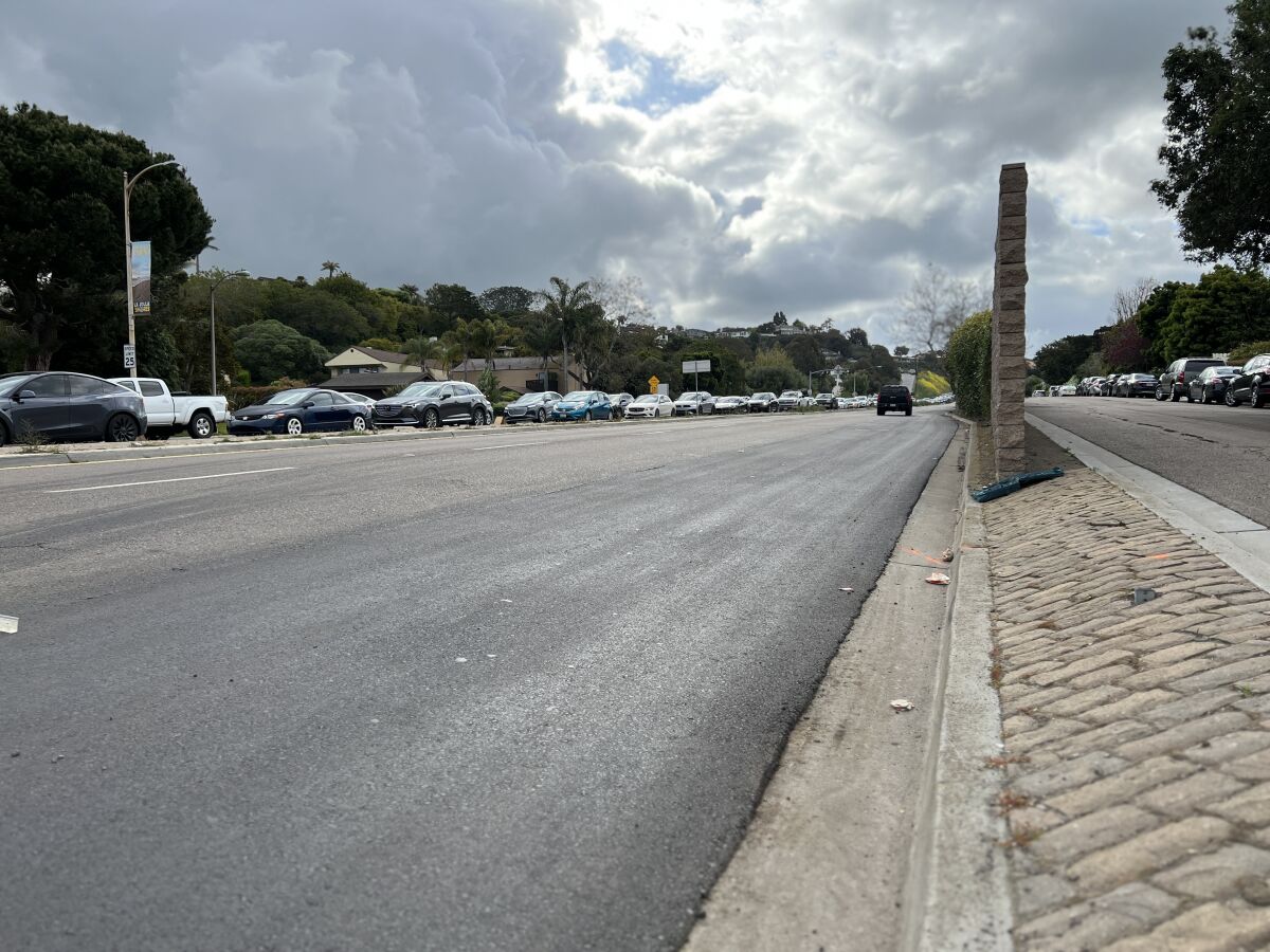 Repaving in progress on La Jolla Parkway is expected to be finished by Memorial Day weekend.