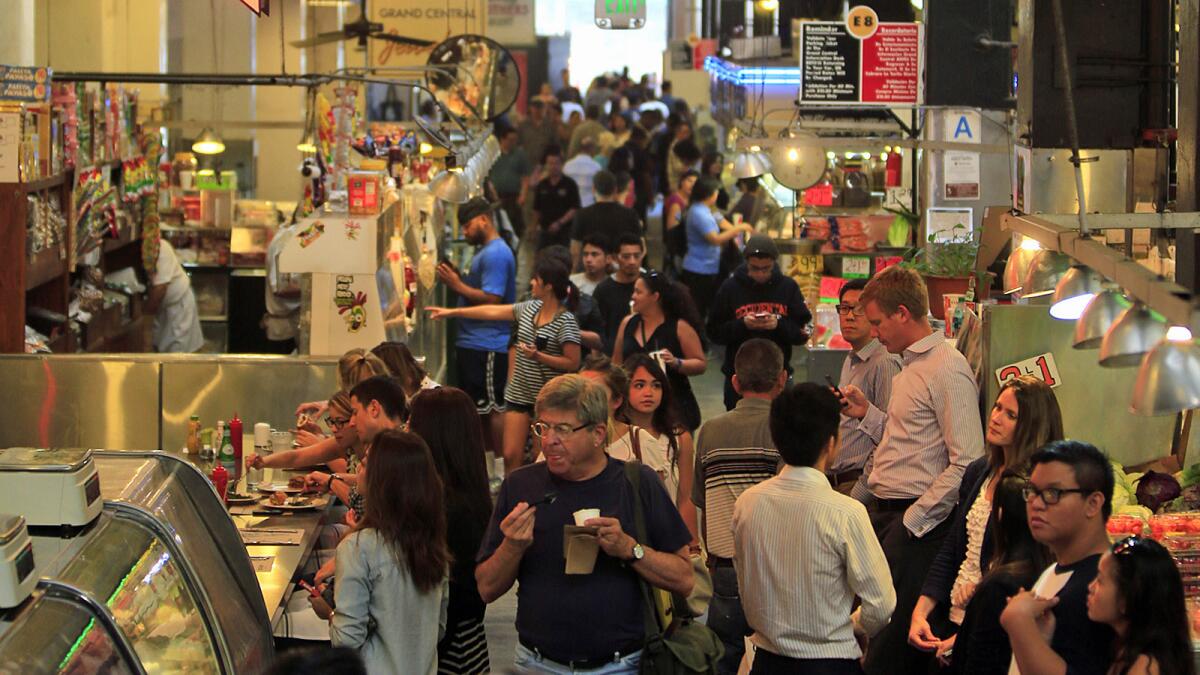 The offerings at Grand Central Market in Los Angeles has changed as a mix of new vendors with more upscale offerings.